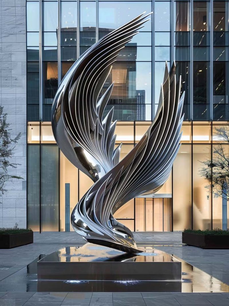 Flying metal sculpture